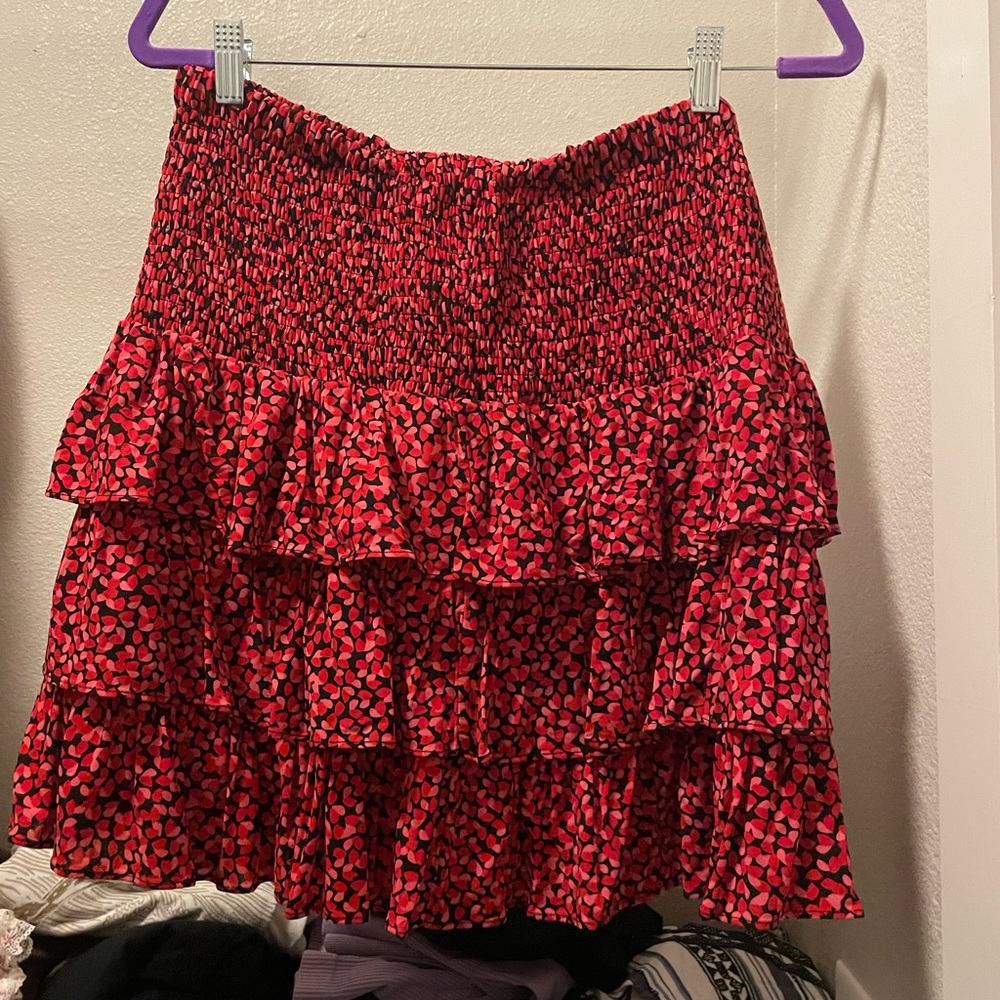 Black and pink mini heart skirt